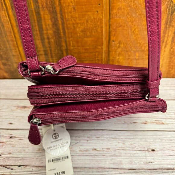 GIANI BERNINI Triple-Zip Pebble Leather Dasher Crossbody - Picture 5 of 7